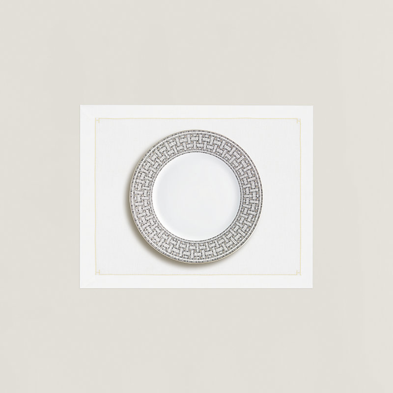 ランチョンマット 《アンテルリーニュ》 - ホワイト | Hermès